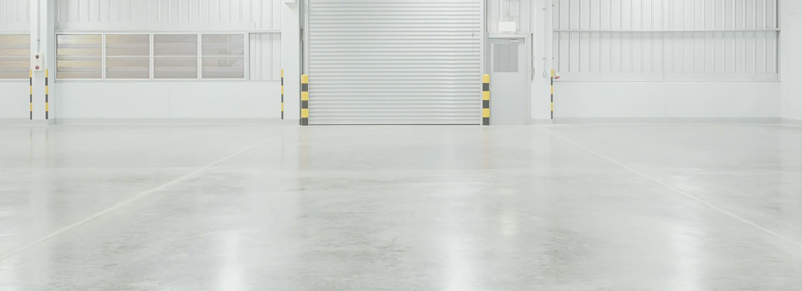 Bright finished warehouse concrete floor ready for use